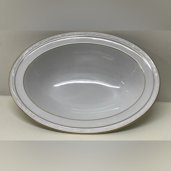 Vintage Discontinued NORITAKE White Scapes LOCKLEIGH Oval Serving Bowl - Picture 4 of 9